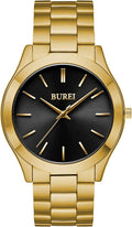 BUREI Men Watches Fashion Analog Stainless Steel Quartz Waterproof