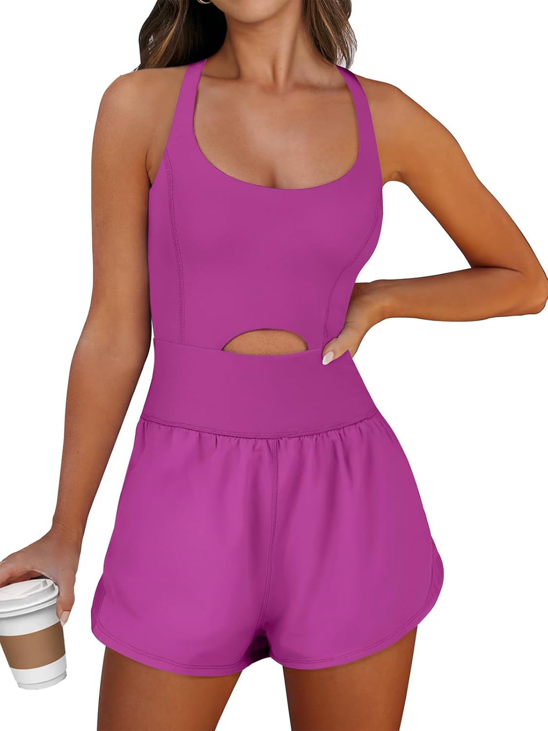 Caracilia Women's Workout Athletic Romper for Summer Activities