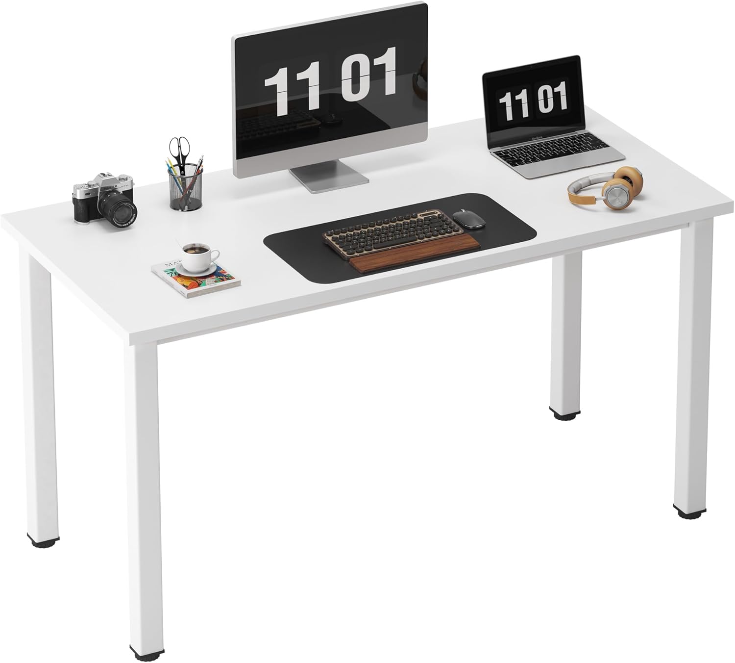 Modern Home Office Gaming Desk, White