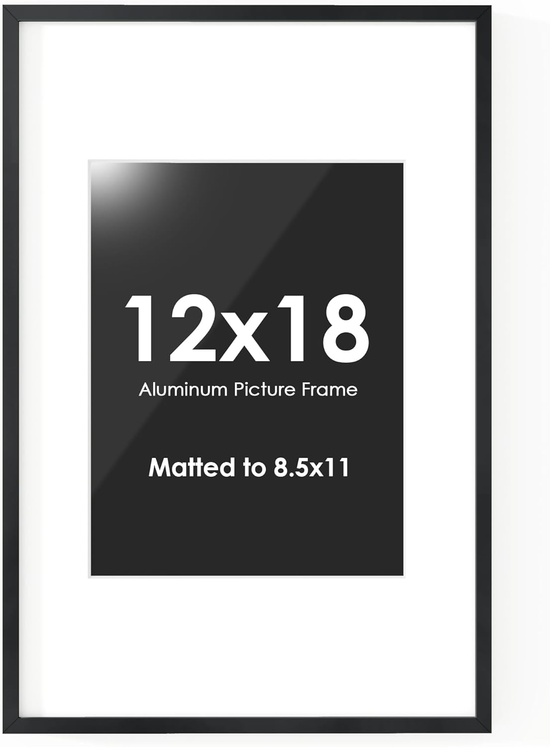 12x18 Picture Frame for 8.5x11 Photos - Stylish Black Design