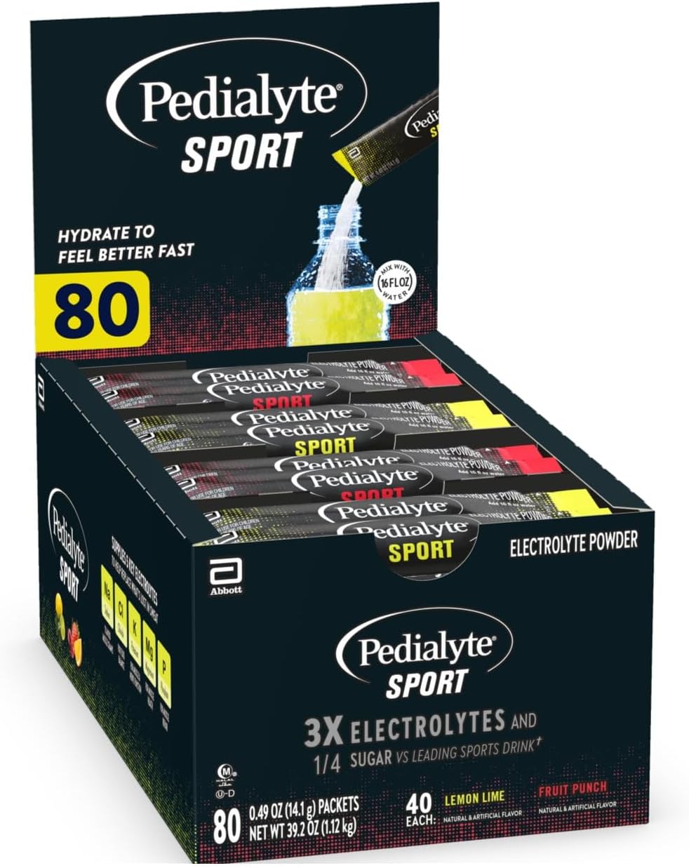 Pedialyte Sport Electrolyte Powder Packets for Hydration