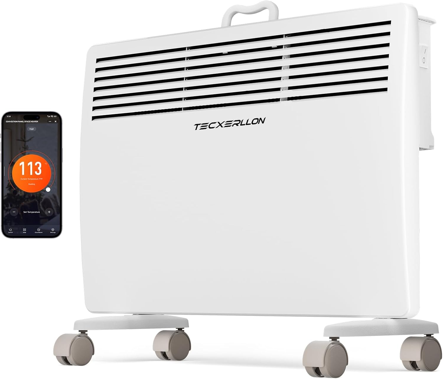 1500W Convection Panel Space Heater for Indoor Use with APP