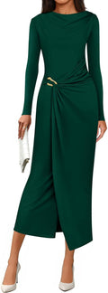 Elegant Long Sleeve Bodycon Midi Dresses for Fall Weddings