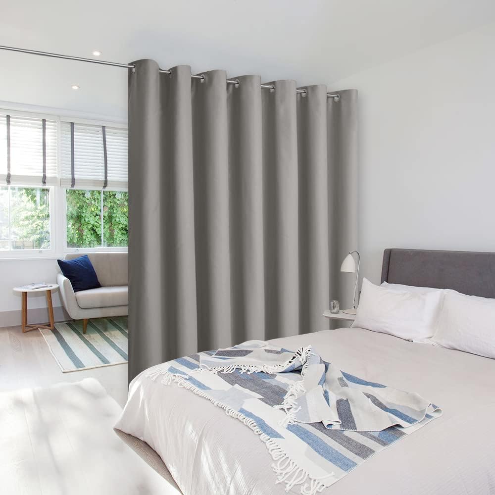 NICETOWN Silver Grey Curtains for Sliding Glass Door, 84 in Long