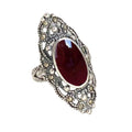 Pure 925 Sterling Silver Statement Turquoise Ring - Handmade Garnet