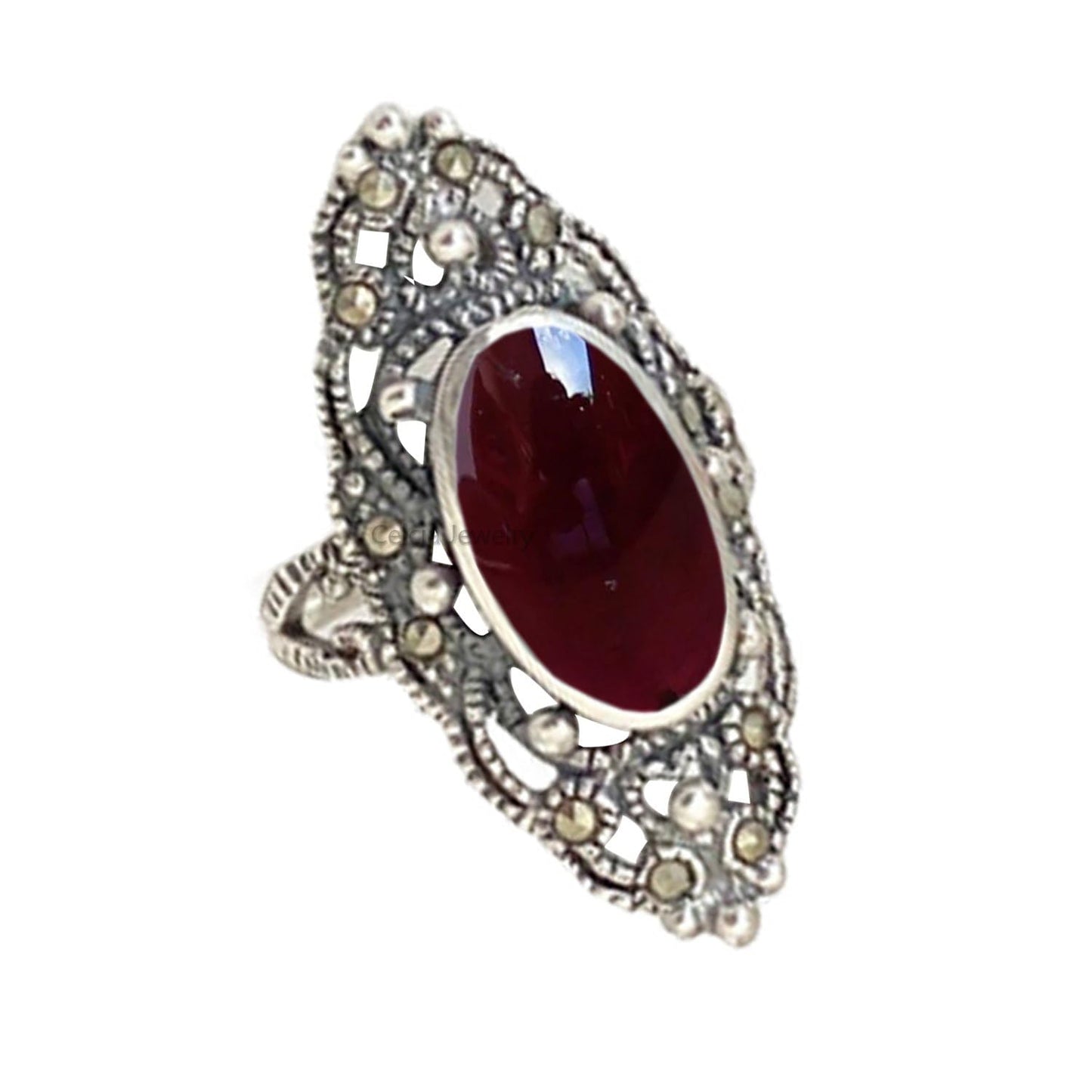 Pure 925 Sterling Silver Turquoise Ring for Women, Size 5