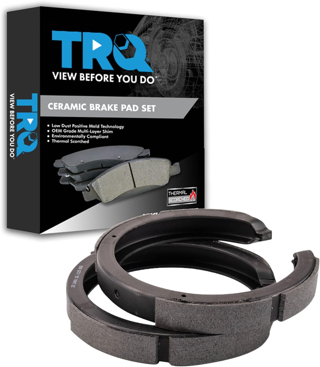 TRQ Rear Parking Brake Shoe Set for Ford Edge, Lincoln MKX