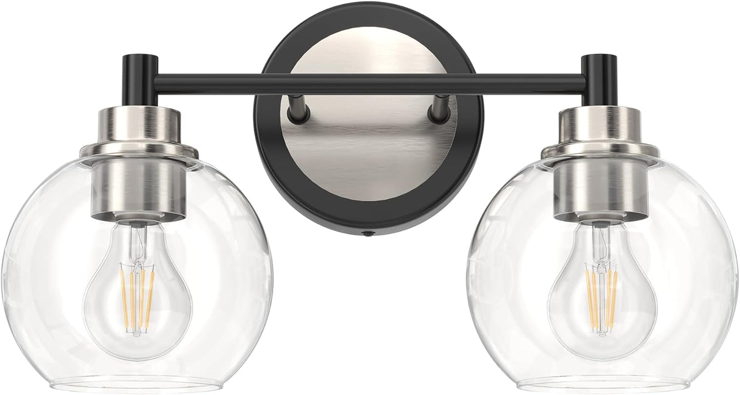 VONLUCE Bathroom Light Fixtures with Globe Glass Shades