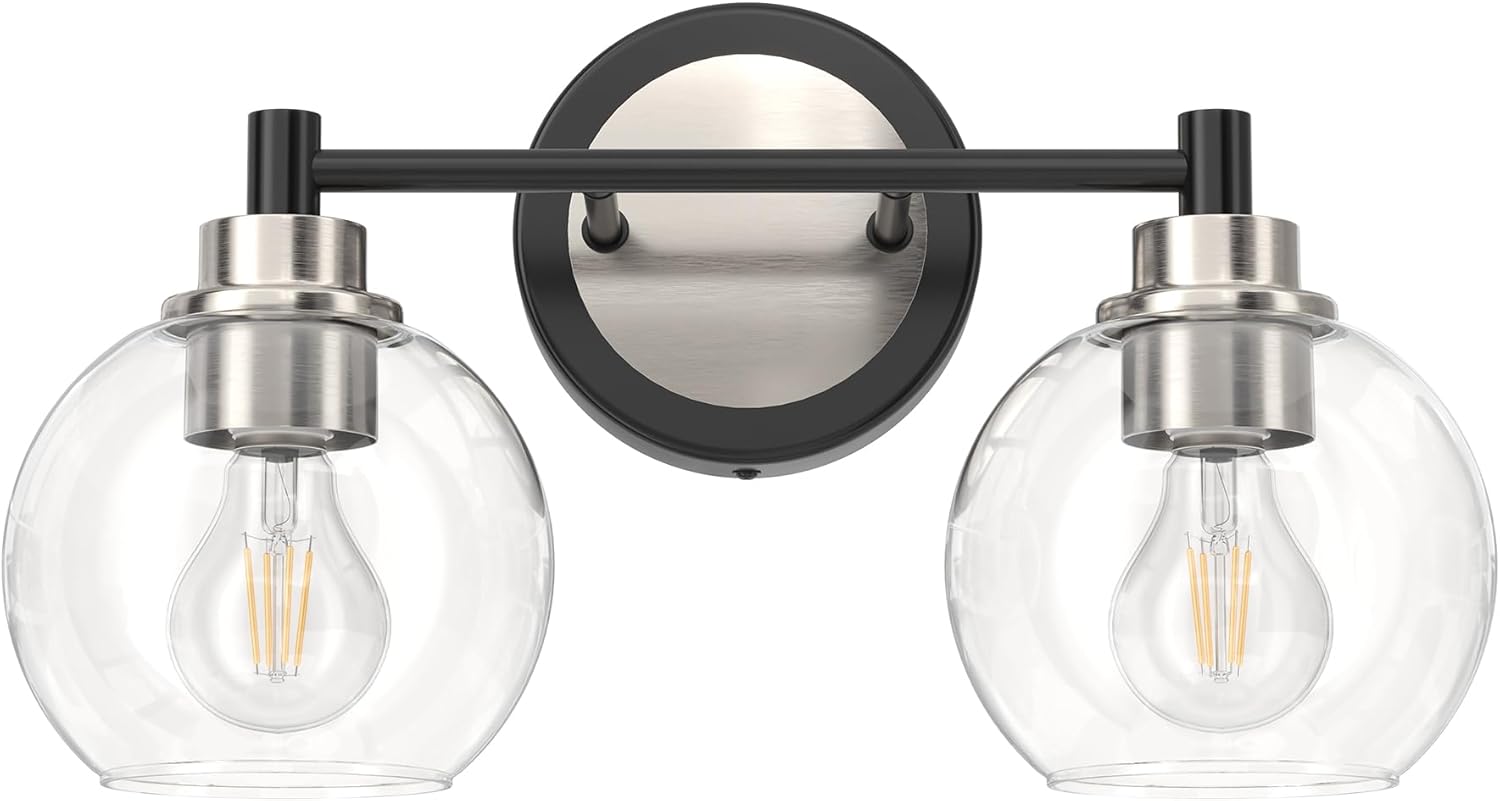 VONLUCE Bathroom Light Fixtures with Globe Glass Shades