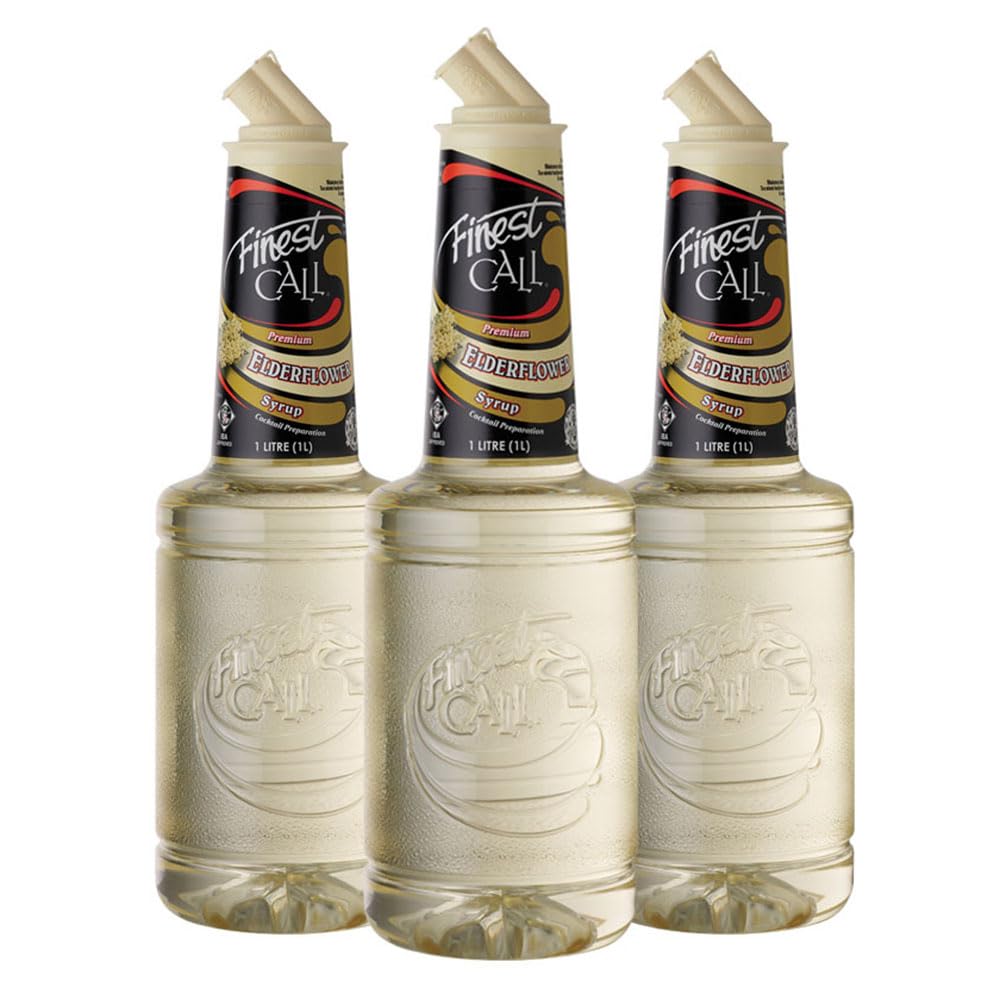 Finest Call Premium Elderflower Syrup Drink Mix - 3 Pack