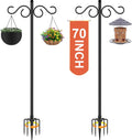 Double Shepherds Hooks for Outdoor 70 in 2 Pack - Double Arm Garden