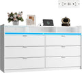 WLIVE 9 Drawer Dresser with LED Light and Power Outlets