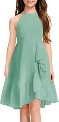 Girls Elegant Lace Flower Dress Perfect for Parties and Events