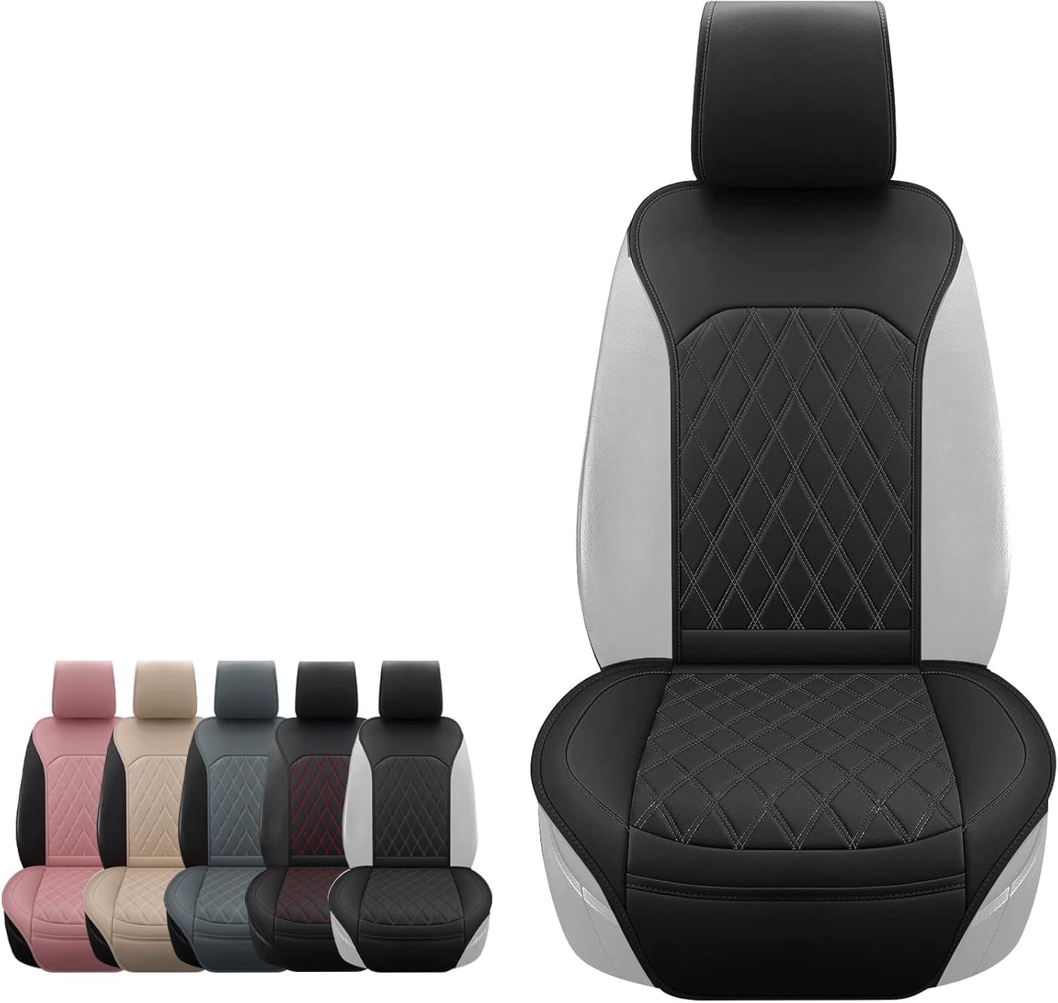 Sanwom Universal Front Leather Car Seat Covers for SUVs and Sedans