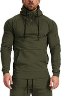 Gymelite Men's 1/4 Zip Pullover Hoodie - Lightweight Athletic Fit