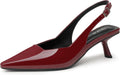 IDIFU IN2 Kitten Heels Closed Toe Slingback Pumps - Comfortable Low