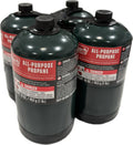 Propane Replacement Fuel Cylinders 16 Ounces Camping 4-Pack - Portable