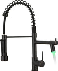 Oil Rubbed Bronze Kitchen Faucet with Pull Down Sprayer - LED