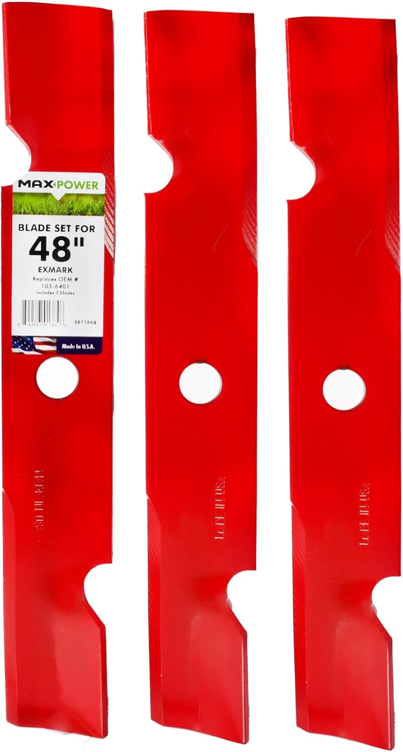 Maxpower 561144B High Lift Blade Set for 48 in Exmark Mowers