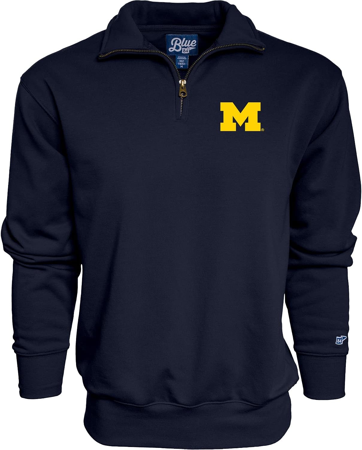 Michigan Wolverines Men's Quarter Zip Sweatshirt by Blue 84