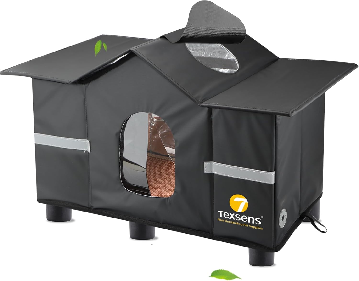 Texsens Outdoor Cat House - Weatherproof Large Cat Shelter