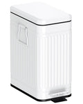 Small Trash Can with Lid Soft Close 10L Stainless Steel - Quiet Seal