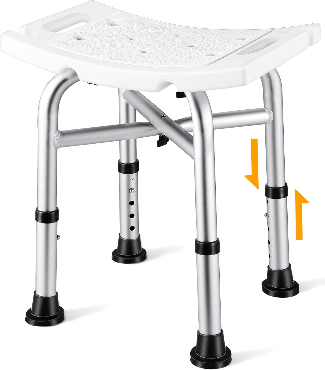 500lb Capacity Shower Chair: 5 Height Adjustable - Quick Assembly! 