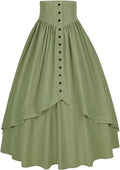 Women Victorian Renaissance Peasant Skirt - Ankle Length Flowy