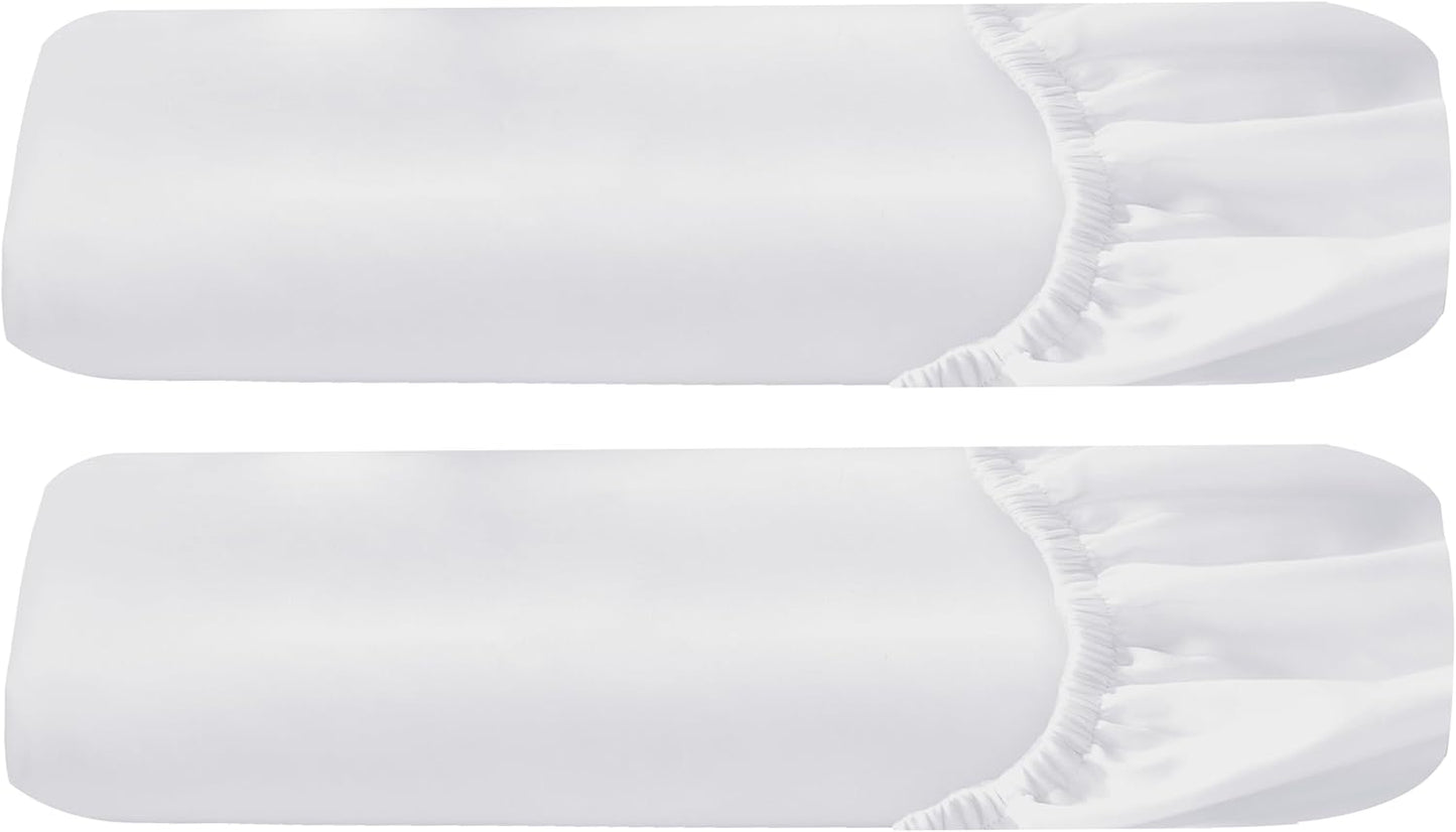 Twin Fitted Sheets 2-Pack - Soft Cotton, Deep Pocket White