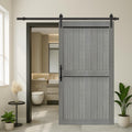 MDF Elephant Gray 42in x 84in Barn Door with 8ft Hardware Kit - Easy