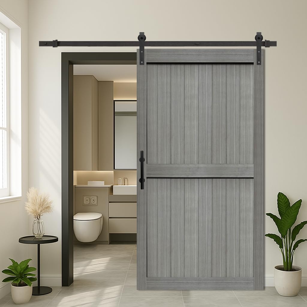 42in x 84in MDF Elephant Gray Barn Door with Sliding Hardware