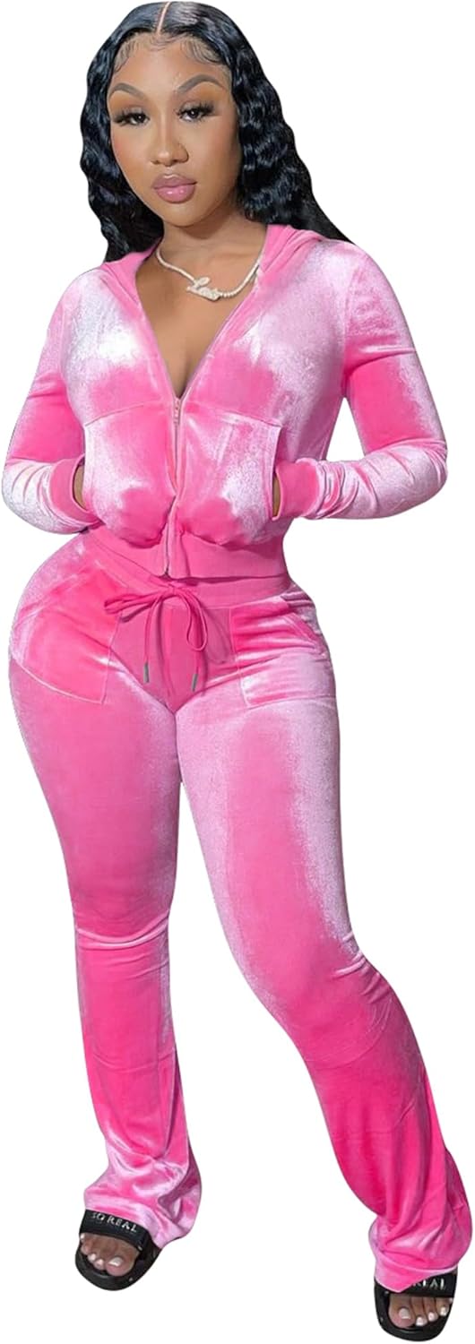 YIDENGYMX Womens Velour Tracksuit for Stylish Comfort