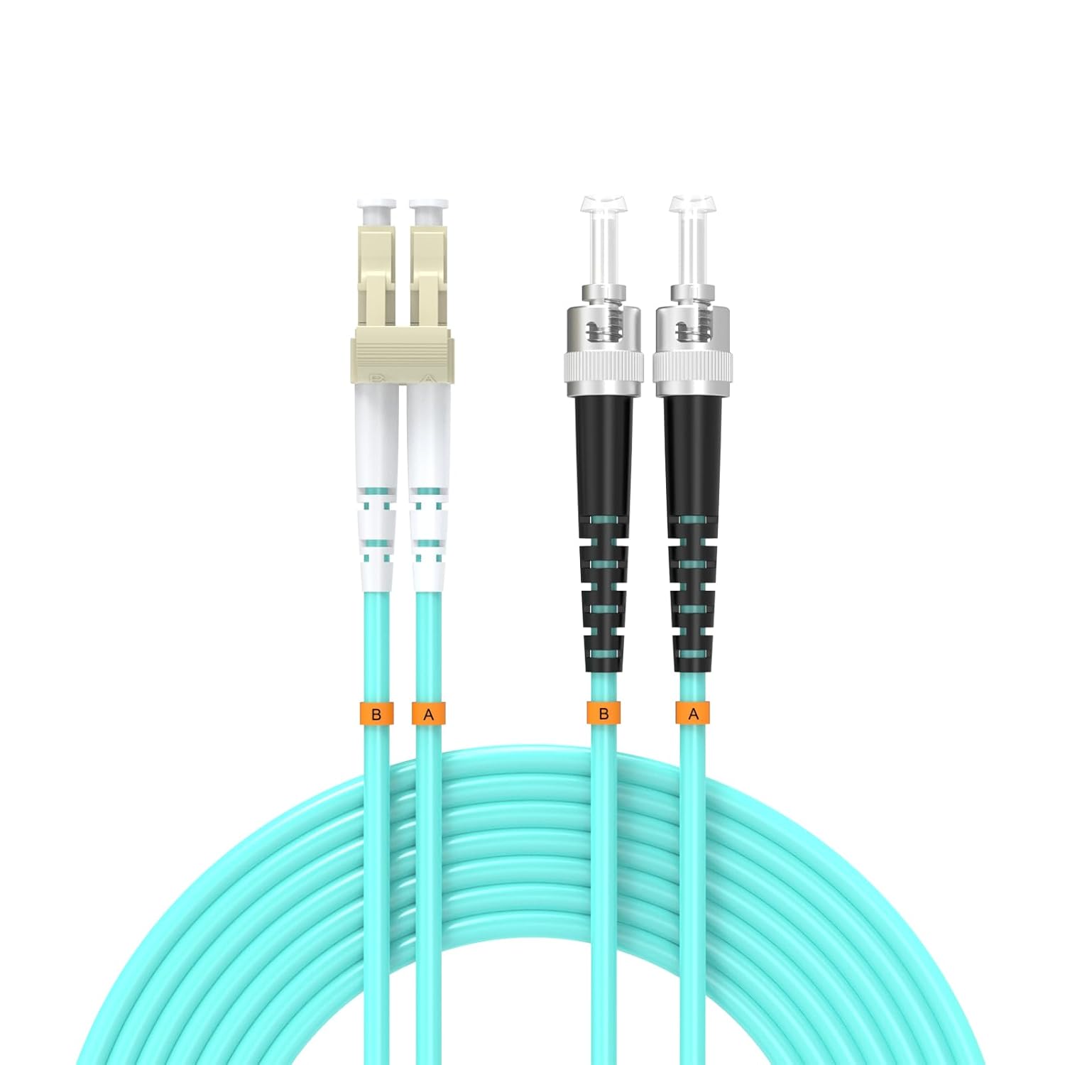 LC/UPC to ST/UPC Fiber Patch Cable OM3 196ft for High-Speed Networks