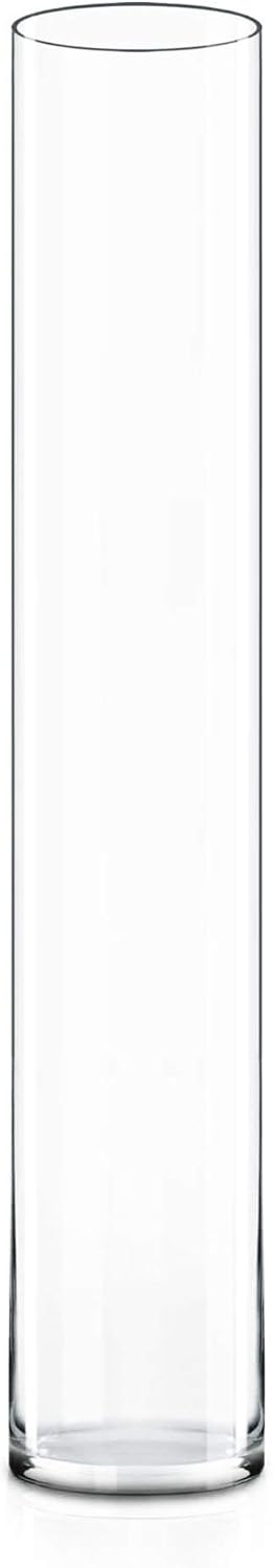 CYS Excel Clear Glass Cylinder Vase for Elegant Centerpieces