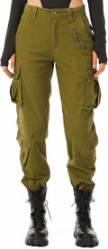 Women's Cotton Boyfriend Cargo Pants - 8 Pocket Casual Combat Style