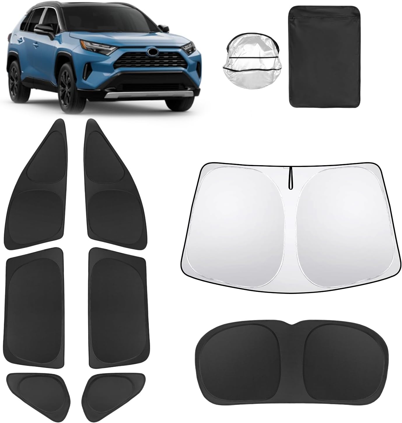 8pcs Car Window Shades for Toyota RAV4 2019-2025 Accessories