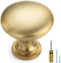 Gold Cabinet Hardware Knobs 30 Pack - Brushed Brass Dresser Pulls