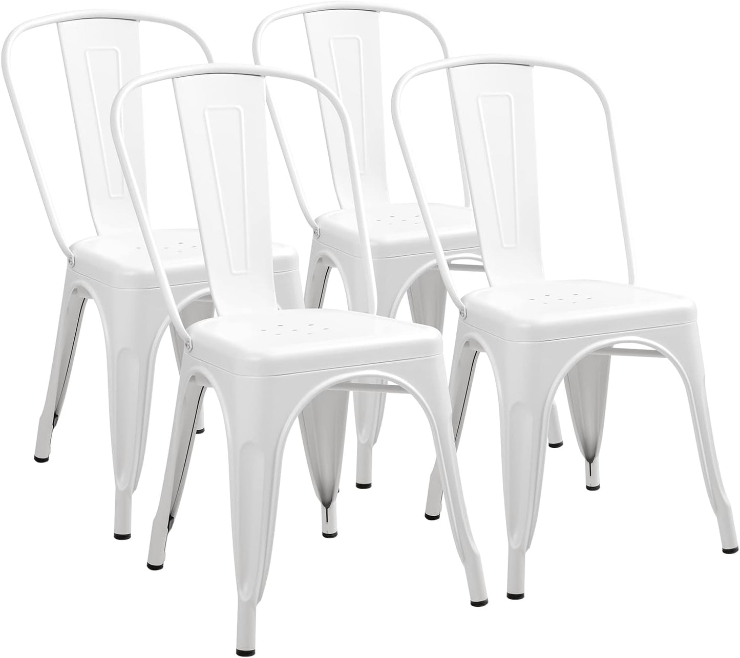 Furmax Metal Dining Chair Set of 4 for Indoor Outdoor Use