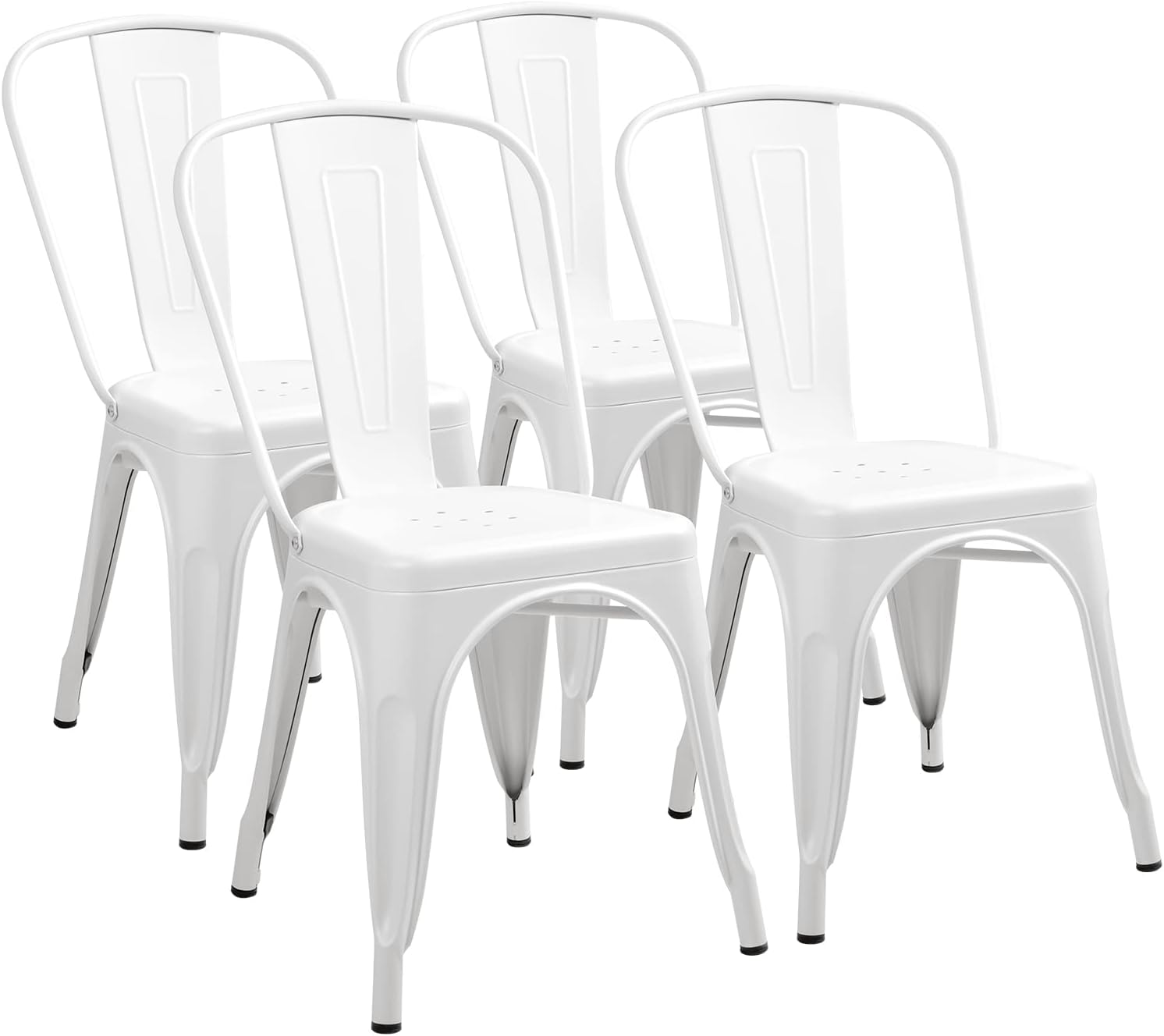 Furmax Metal Dining Chair Set of 4 for Indoor Outdoor Use