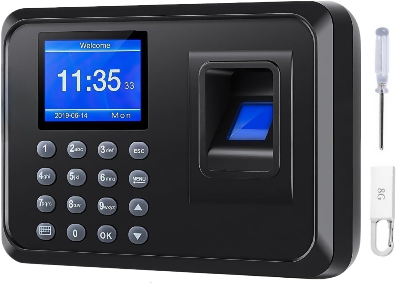 Time Clocks for Employees - 2 in 1 Fingerprint & Password System