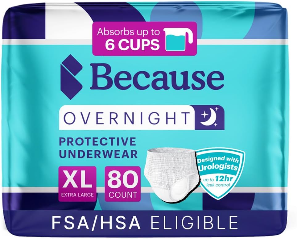 Because Overnight Absorbency Pull Ups for Men and Women, XLarge