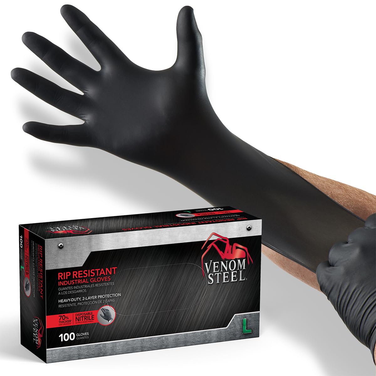 Venom Steel 6 mil Nitrile Gloves, Heavy-Duty Protection