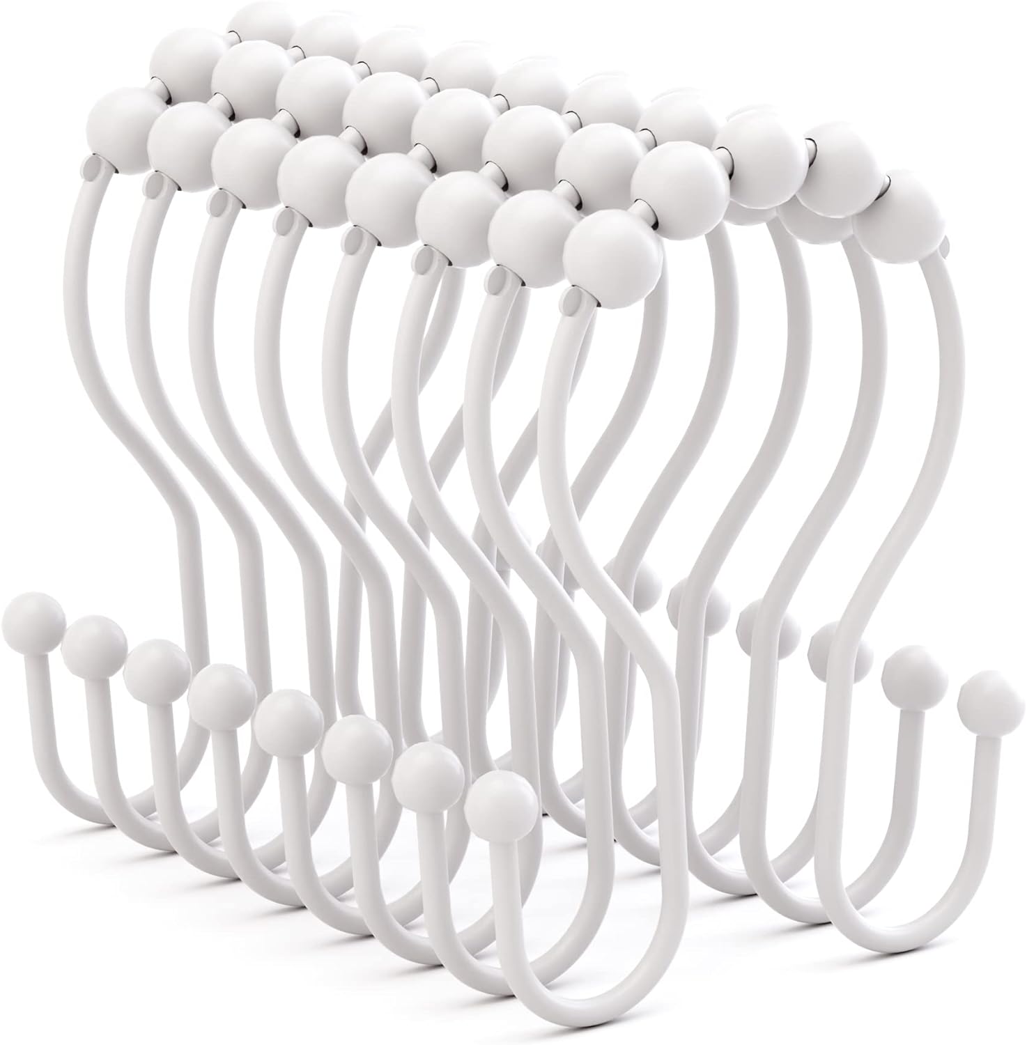 Rust-Proof Double Shower Hooks for Effortless Glide