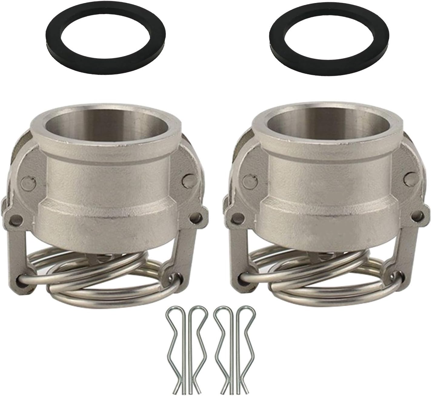 2PCS Cam and Groove Fitting Aluminum Type DC Dust Cap Set
