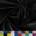 Ice Fabrics Stretch Crushed Velvet Fabric by the Yard - Soft Black