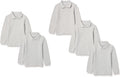 Boys Long-Sleeve Cotton Pique Polo Shirts Multipack - School Ready