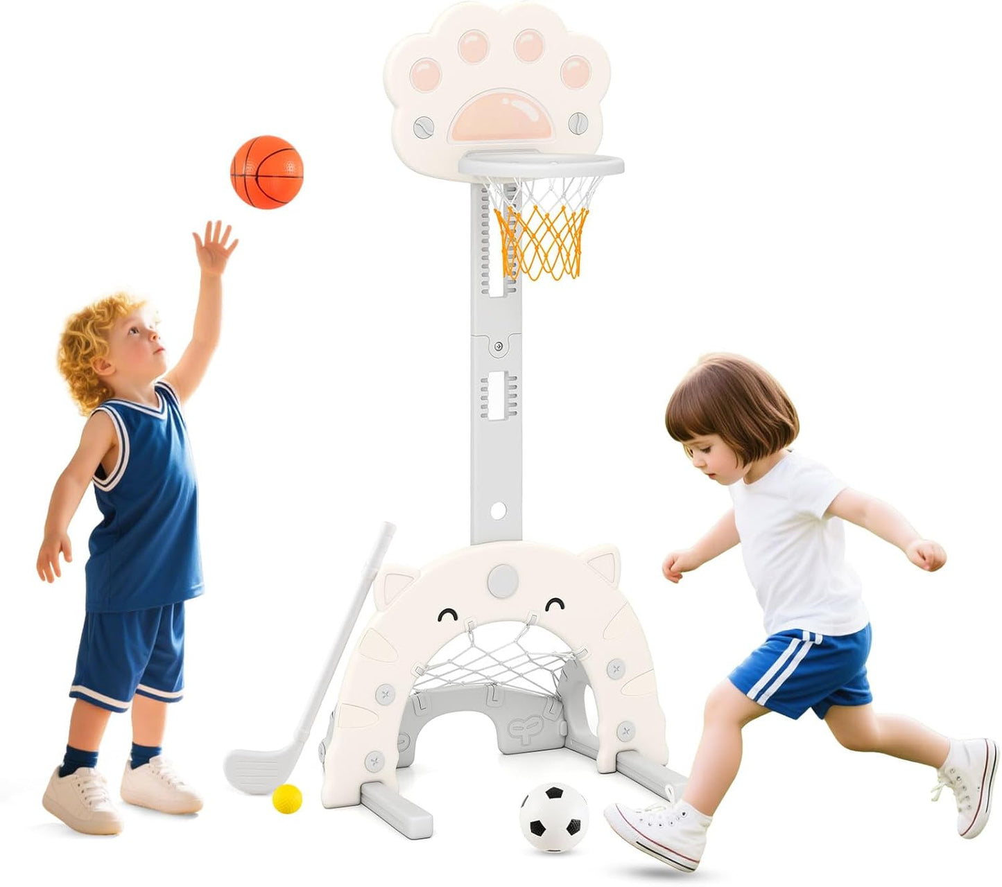 Costzon 3 in 1 Toddler Basketball Hoop for Active Kids Play