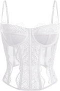 Corset Tops For Women Going Out Lace Mesh Crop - Flattering Date