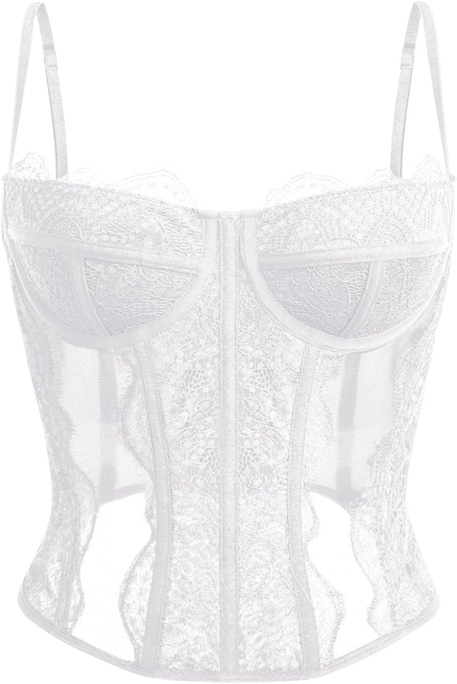 Stylish Corset Tops For Women: Lace Mesh Date Night Fashion