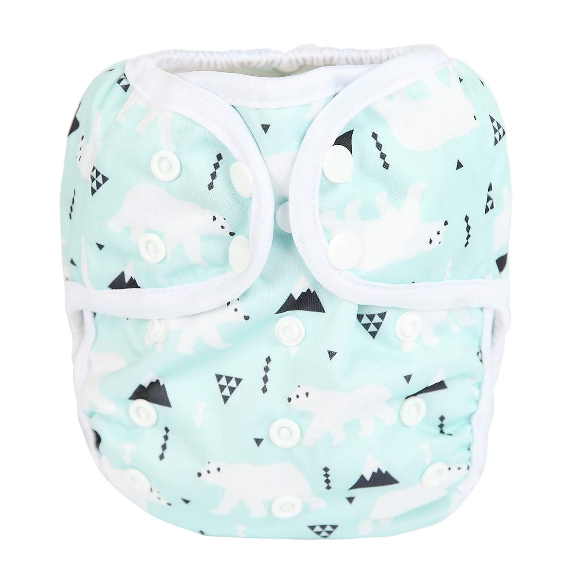 Sigzagor Baby Cloth Diaper Cover - One Size Fits 8-36lbs (Polar Bear)